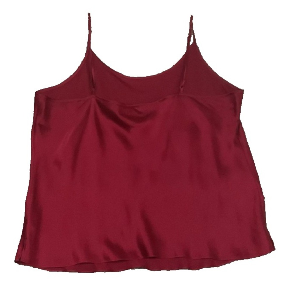 Talbots Womens Tank Top Camisole 100% Silk Wine Red Sz PL Office Career Core